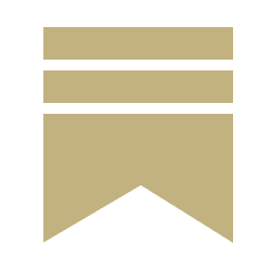 Minimalist bookmark icon with three horizontal lines and a triangular bottom.